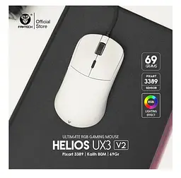 Ігрова миша Fantech UX-3 V2 HELIOS PixArt 3389, 400IPS, 50G, 1600DPI White - мініатюра 4