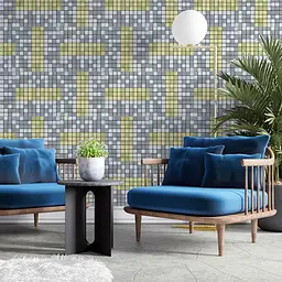 Самоклеюча алюмінієва плитка Sticker Wall 300х300х3мм Срібна із золотом мозаїка SW-00001826 - мініатюра 6
