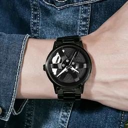 Годинник наручний чоловічий 1824BK Black Skmei acs0030561 - мініатюра 3
