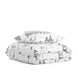 Дитяча постільна білизна в ліжечко DREAM WIGWAMS, блакитний (WigwamDream_Grey_140)