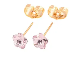 Сережки Xuping пусети позолота 18K "Бузкові кришталеві квіточки" 281857