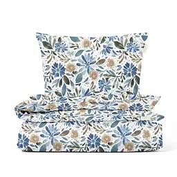 Дитяча постіль Cosas California Flowers без простирадла 110х140 см (FlowersWashBlueWhite_140_2)