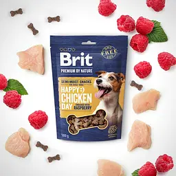 Ласощі для собак Brit Premium Semi-moist Snacks Chicken with Raspberry напіввологі з куркою та малиною 180 - мініатюра 4