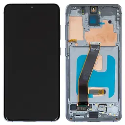 Дисплей для Samsung G980 Galaxy S20, G981 Galaxy S20 5G, білий, з рамкою, Оригінал (переклеєне скло), cloud white