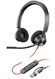 Гарнітура Poly комп'ютерна стерео On-ear Blackwire 3320-M USB-A USB-C односпрямований Microsoft Teams чорний (8X220AA)