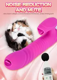 Вібратор Silicone Vibrator USB 7 Function and Thrusting Function / Heating Purple - мініатюра 6