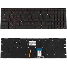 Клавіатура для ноутбука ASUS (GL502VM, GL502VT) rus, black, без фрейма, підсвічування клавіш(оригінал)