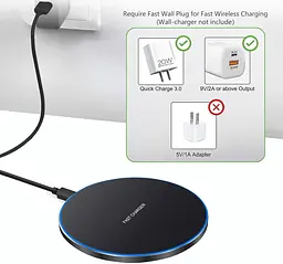 Бездротова зарядка FDGAO 20W для iPhone, Samsung, AirPods, ультратонка Qi-панель - мініатюра 4