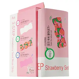 Маска для видалення чорних крапок Prreti 3-step Strawberry Seed Nose Strip 21 г (7 г х 3 комплекти) - мініатюра 3