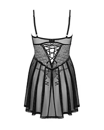 Пеньюар та трусики Obsessive Chemeris babydoll & thong M/L - мініатюра 4