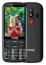 Мобільний телефон Sigma mobile Comfort 50 Optima Type-C чорний 'бабушкофон', 2 Mini-SIM, дисплей 3.5' кольоровий (320x480), моноблок,