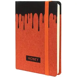 Книга записна Optima А6 HONEY тверда обкладинка текстиль, гумка, кремовий блок, лінія (O27192-03)