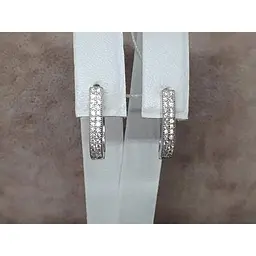 Срібні сережки TOP Silver з фіанітами. 520387Б - мініатюра 4