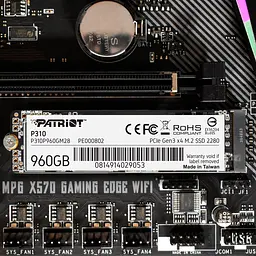 Накопичувач SSD M.2 Patriot P310 960GB NVMe 2280 PCIe 3.0x4 3D NAND TLC (P310P960GM28) - мініатюра 7