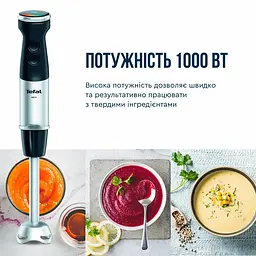 Блендер заглибний 2в1 Tefal Quickchef+ 1000 Вт чаша 800 мл чопер 500 мл турборежим сріблясто-чорний (HB672830) - мініатюра 4