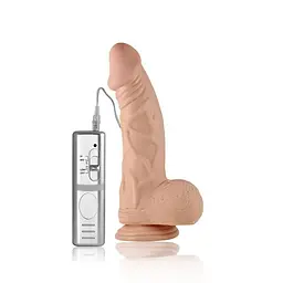 Вібратор Lovetoy 9 Real Extreme Dildo Vibrating Реалістичний з пультом та присоскою, 23х5 см тілесний