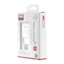 Мережевий зарядний пристрій XO L37 2в1 Lightning 1USB / 2.1A білий - мініатюра 2