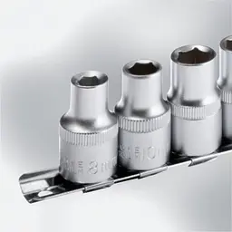Набір шестигранних головок 10 одиниць 1/2" 8,10,12,13,14,15,16,17,18,19 мм CrV Cr-V INTERTOOL ET-6012 - мініатюра 2