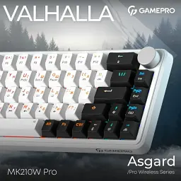 Bluetooth Клавіатура GamePro Asgard Valhalla MK210W Pro 65 RGB Wireless/Bluetooth/USB White (MK210W Pro) UA - мініатюра 3