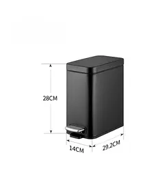 Відро для сміття Mixxus Premium Quadro-TC0105 Black з плавним закриттям, прямокутне, 5 л, чорний (MI7061) - мініатюра 5