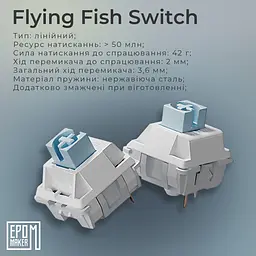 Клавіатура Epomaker AK820 Pro Flying Fish White механічна бездротова (AK820-PRO-W-FF) - мініатюра 19