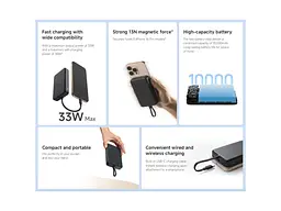 Зовнішній акумулятор (Power Bank) Xiaomi 10000mAh 33W Magnetic Integrated Cable White (BHR9822GL) - мініатюра 4