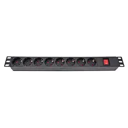 Силовий блок Eserver 19 8 розеток, викл., алюм. корпус PDU 220В, 16А (WT-2261A-GER-8WAY-WO)