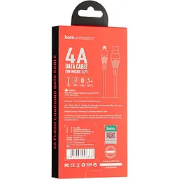 USB Cable Hoco U53 4A Flash MicroUSB Black 1.2m - мініатюра 4