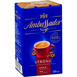 Кава мелена Ambassador Strong смажена натуральна 225 г (854224)
