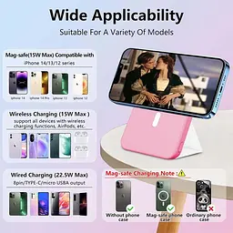 Портативний ЗП Power Bank JJT-A27-1 Gradient PD20W+QC 22.5W з БЗП 10000 mAh Blue / Pink - мініатюра 6