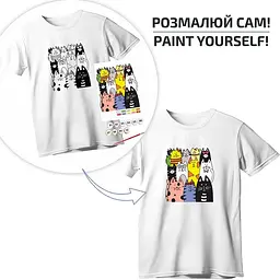 Набір футболка-розмальовка Rosa Talent Котики бавовна 100% розмір S - мініатюра 5