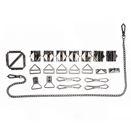 БДСМ-набір LOCKINK Bondage & Restraint Set, чорний, натуральна шкіра, фіксатори, маска, кляп - мініатюра 3