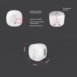 Бойлер OnlyHeat D10-15RM 10 л над мийкою Білий - мініатюра 5