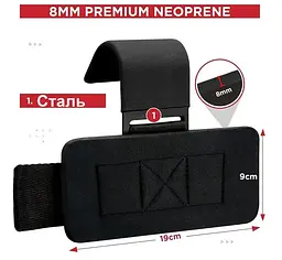 Гаки для тяги на зап'ястя RDX W5 Gym Hook Strap Red Plus (WAN-W5R+) - мініатюра 4