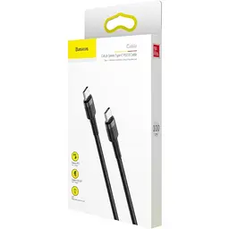 Кабель Baseus Cafule PD2.0 60W flash charging USB Type-C-Type-C 20V 3A 1m Grey Black (CATKLF-GG1) - мініатюра 2