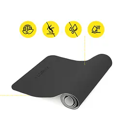 Килимок спортивний Cornix TPE 183 x 61 x 0.6 см для йоги та фітнесу XR-0349 Black/Grey - мініатюра 3