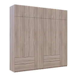 Розпашна Шафа для одягу Doros Лукас Дуб сонома 3+3 ДСП 240х50х240 (42005107) - мініатюра 6
