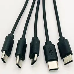 Кабель спліттер для заряджання та живлення Digital USB-5 Type-C 2A 20 см Чорний (A5C-02mB) - мініатюра 2