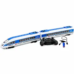 Швидкісний пасажирський поїзд на радіокеруванні City Train Express з двома вагонами, світлом та акумулятором 2.4 GHz - мініатюра 3