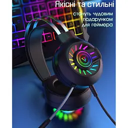 Дротові навушники з мікрофоном XTRIKE ME ігрові навушники з мікрофоном та RGB підсвічуванням, навушники для пк, Black
 - мініатюра 7