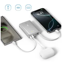 Батарея універсальна Baseus PicoGo 10000 мА·год 45 Вт PD, QC, Galaxy Natural Titanium (P10076803853-00) - мініатюра 8