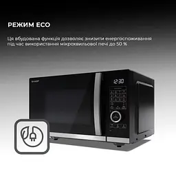 Мікрохвильовка з грилем Sharp YC-QC254AE-B - мініатюра 9