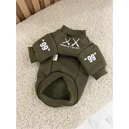 Теплий світшот ASAP Teddy хакі для собак та котів 2 OFF White zoo0005777 - мініатюра 4