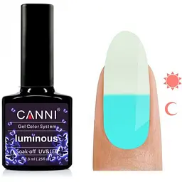 Гель-лак Canni Luminous №801, 7.3 мл айворі/блакитний - мініатюра 2