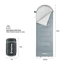 Спальний мішок KingCamp Oasis 250 Grey (KS3121_MEDIUMGREY_L_01) - мініатюра 6