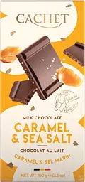 Молочний шоколад Cachet з карамеллю та морською сіллю 100 г (5412956213734)