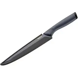 Ніж кухонний кухарський Tefal Fresh Kitchen з чохлом 20 см, нержавіюча сталь, пластик, чорний kuh0014563