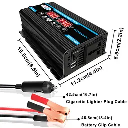 Перетворювач напруги AC-DC M14-2 (104-2) 600 W 220 В 2хUSB - мініатюра 4