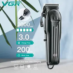 Машинка для стрижки волосся VGR V-282 6 насадок, LED Display - мініатюра 5