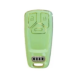Чохол ключа №3 Audi зелений+золота окантовка (3 кнопки) TPU